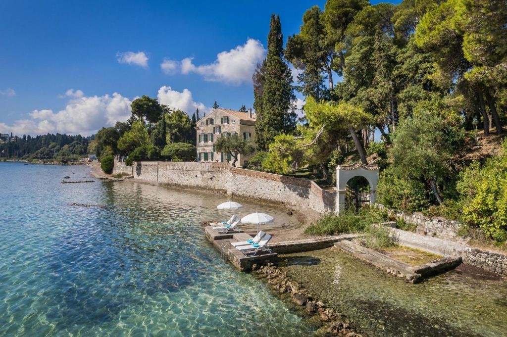 Seaside Retreat villa with traditional Corfu architecture and Ionian Sea views
